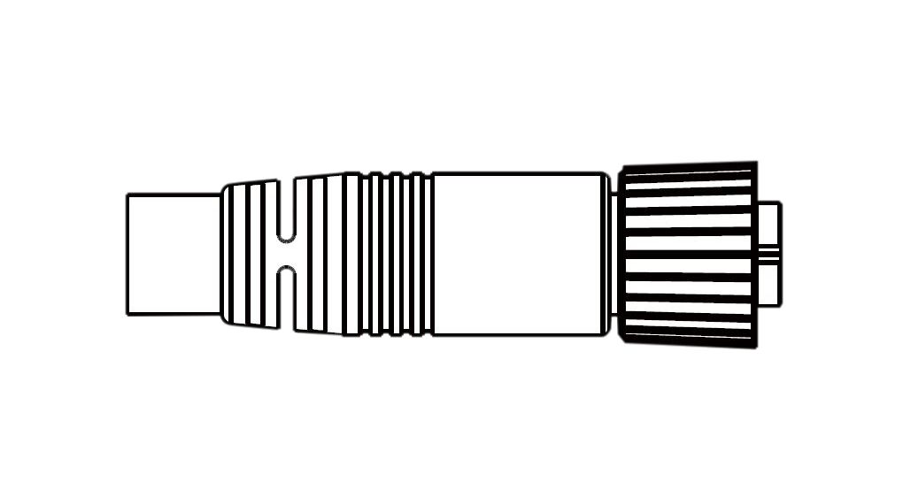 Ledningssett, M12-sokkel - Bare ender, 5 Ledere, 1m, IP68 / IP69K, Gul